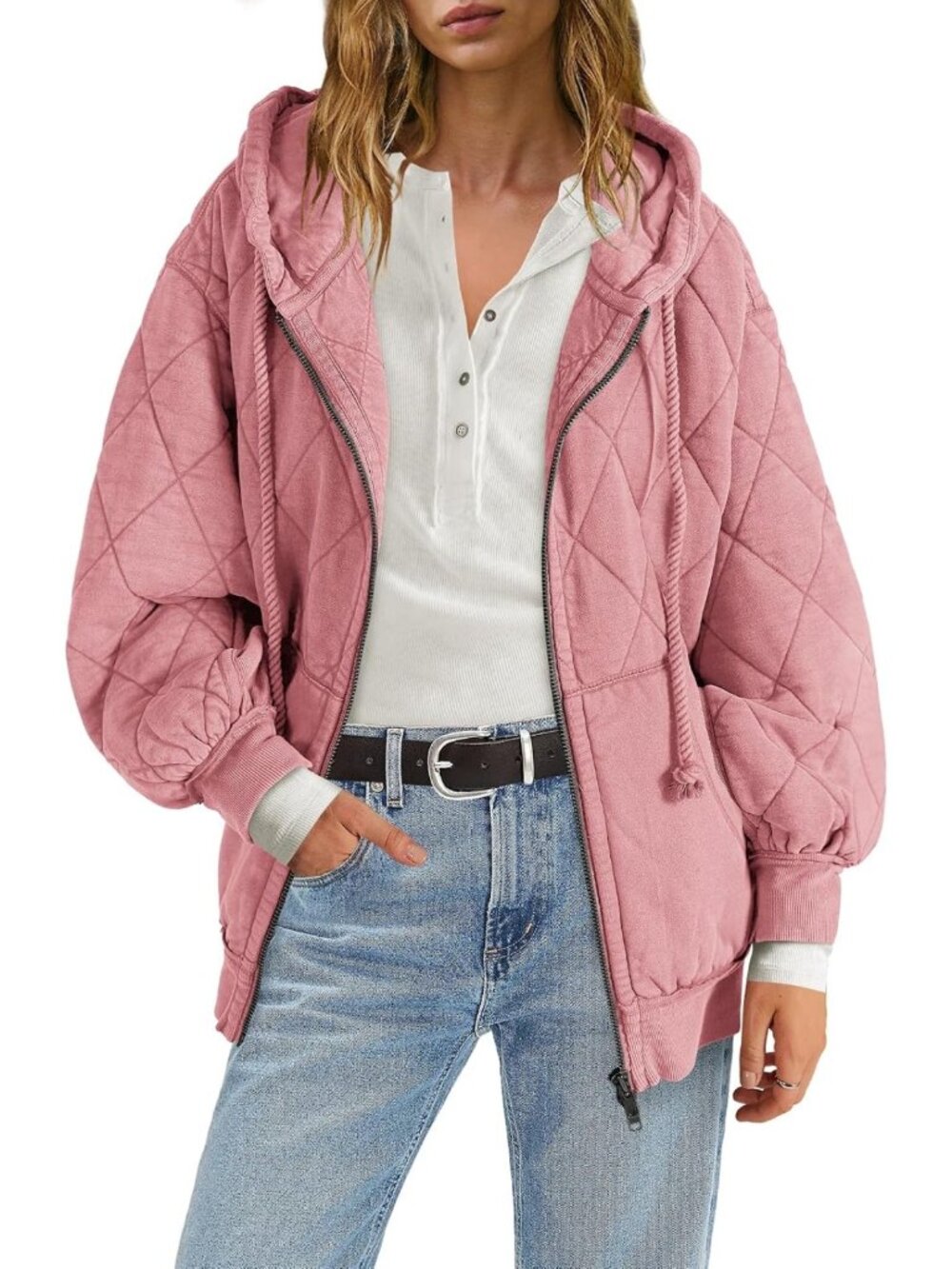 Lightweight Quilted Puffer Jacket for Women | Casual Oversized Coat with Pockets